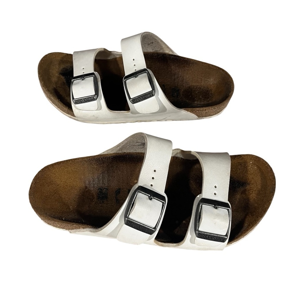 Birkenstock Kids Sandals in White and Brown Size 1 - Picture 3 of 7